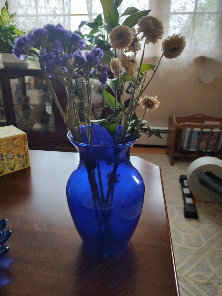 Blue glass Vase