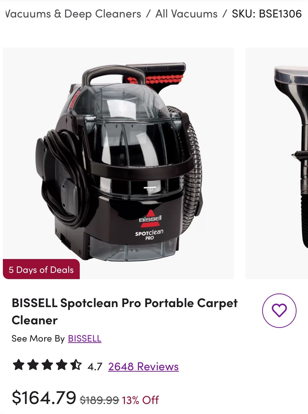 Bissell Spotclean Pro (broken hose) *pending pickup*