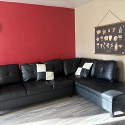 Black Sectional Couch $200 Or Better Offer 