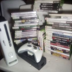 Xbox 360 With Controller And 42 Games