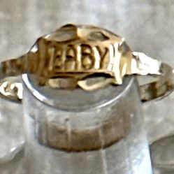 14K Yellow Solid Gold “BABY” First Ring! 