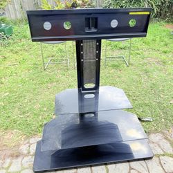 Modern Black Metal/Glass TV Stand 
