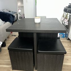Dining Table With 4 Storage Stools 
