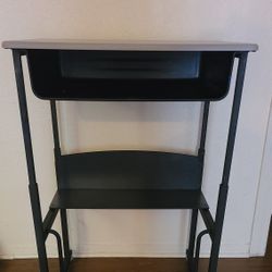 Safco sit stand desk for just 120. By far the best child's desk. Helped my kid sit still while doing homework. We no longer have space for it. Obo.
