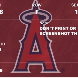 4/3/26 Angels Tickets 