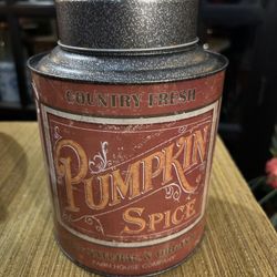 Pumpkin Spice  Vintage Look Canister 