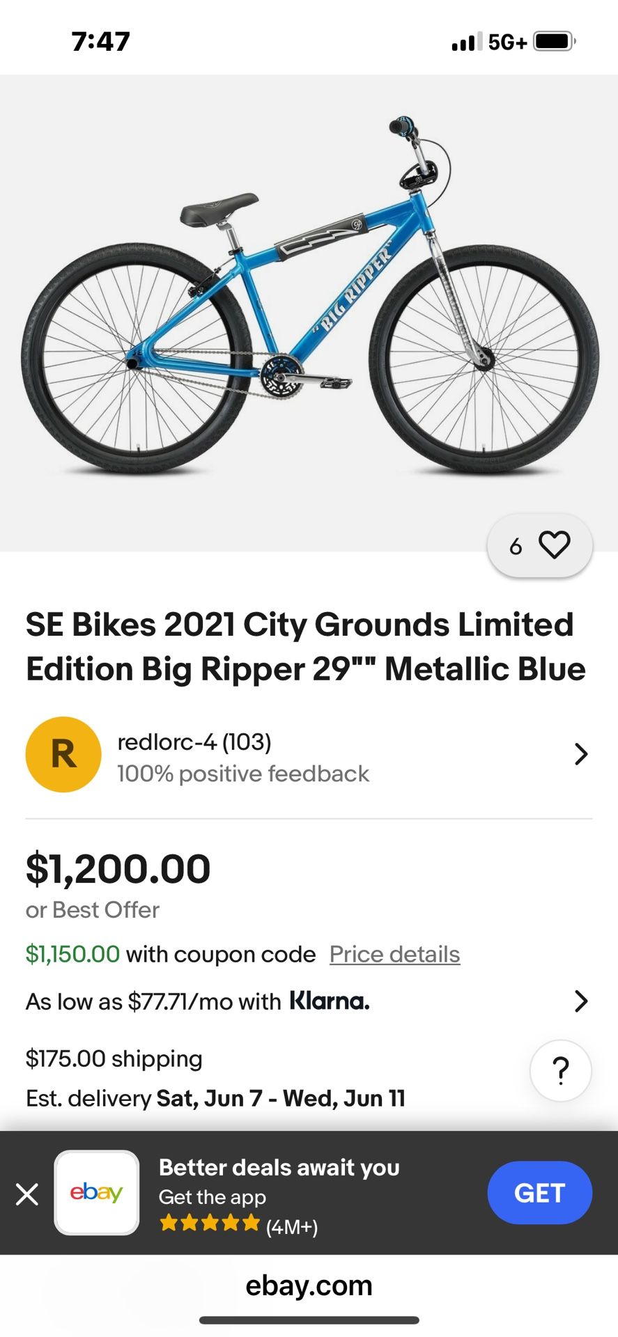 LIMITED EDITION COTY GROUNDS BIG RIPPER.