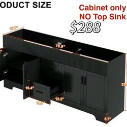 😀 72" Freestanding Double Sink Bathroom Vanity Cabinet Base Only, Hand-Painted, Sink Not Included