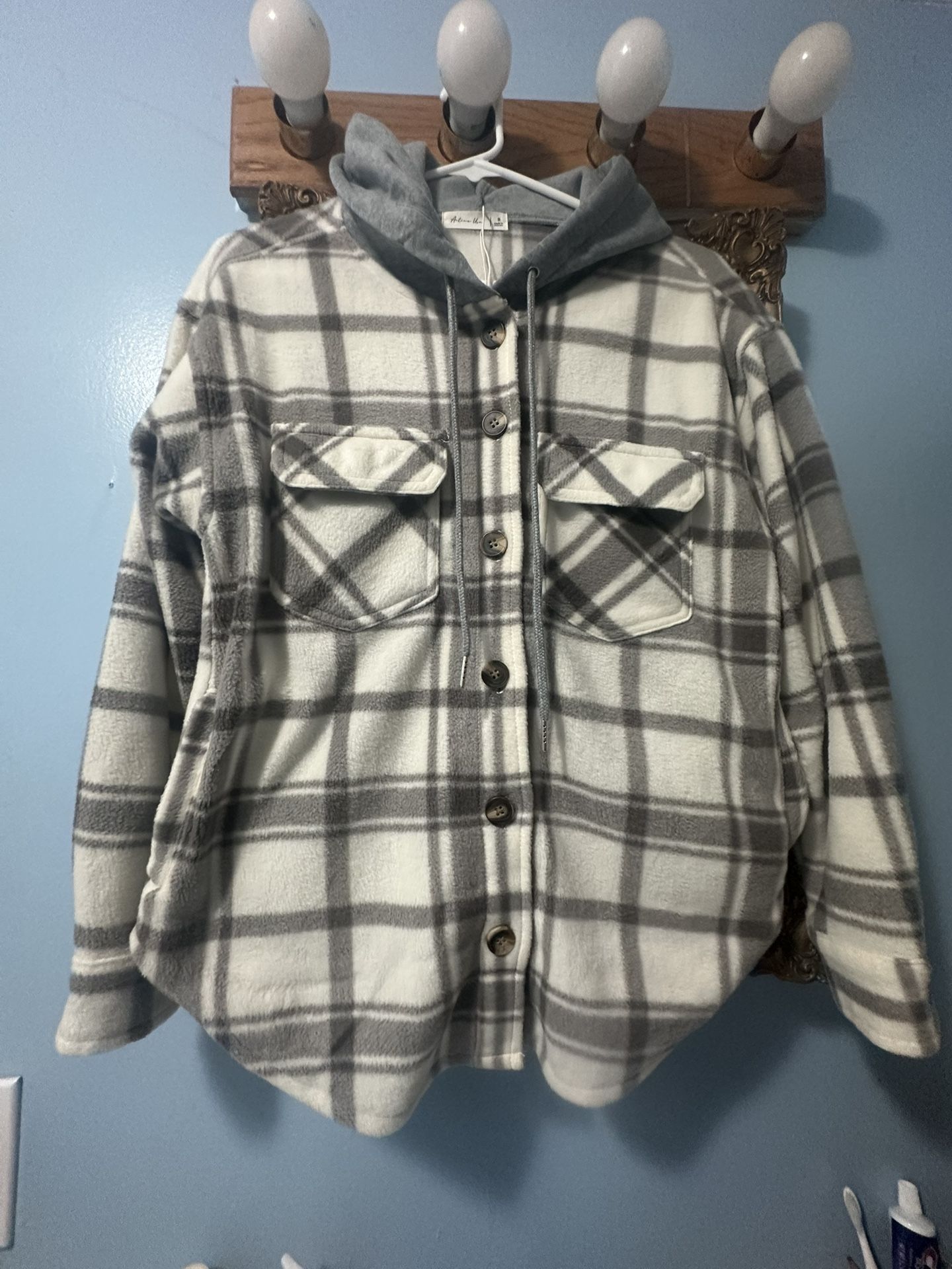 Brand New Warm Shirt-jackets Size s Women Or Boys 12 Yrs Old ( I Think)