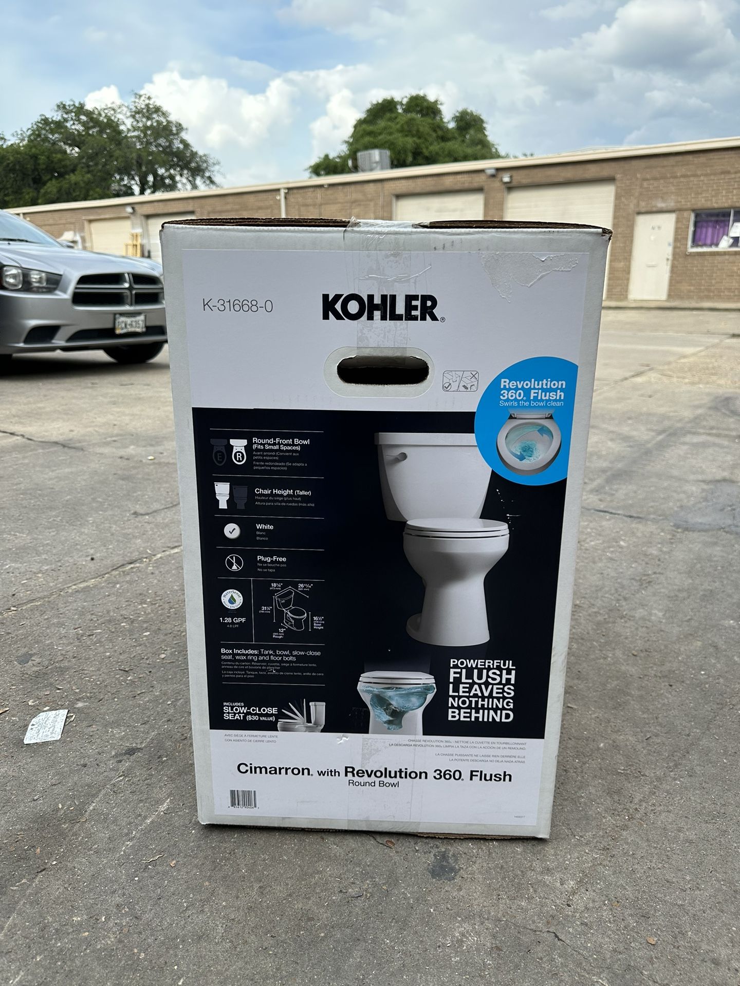 KOHLER Cimarron Rev 360 2piece 1.28 GPF Single Flush RoundFront