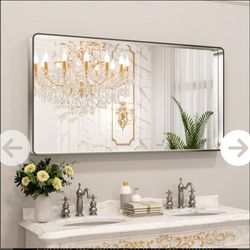 Espejo Amorho 72x32 con marco de metal blanco