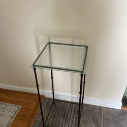 Metal Stand With Glass Top