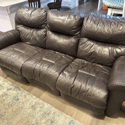 Powered Leather Recliner Set (loveseat plus Couch)