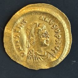 Ancient Byzantine Gold Coin – Anastasius I Tremissis (AD 491-518)
