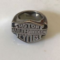 MotorCycle Biker Stainless Steel HD-Style  Club Ring.  Sizes 7-13