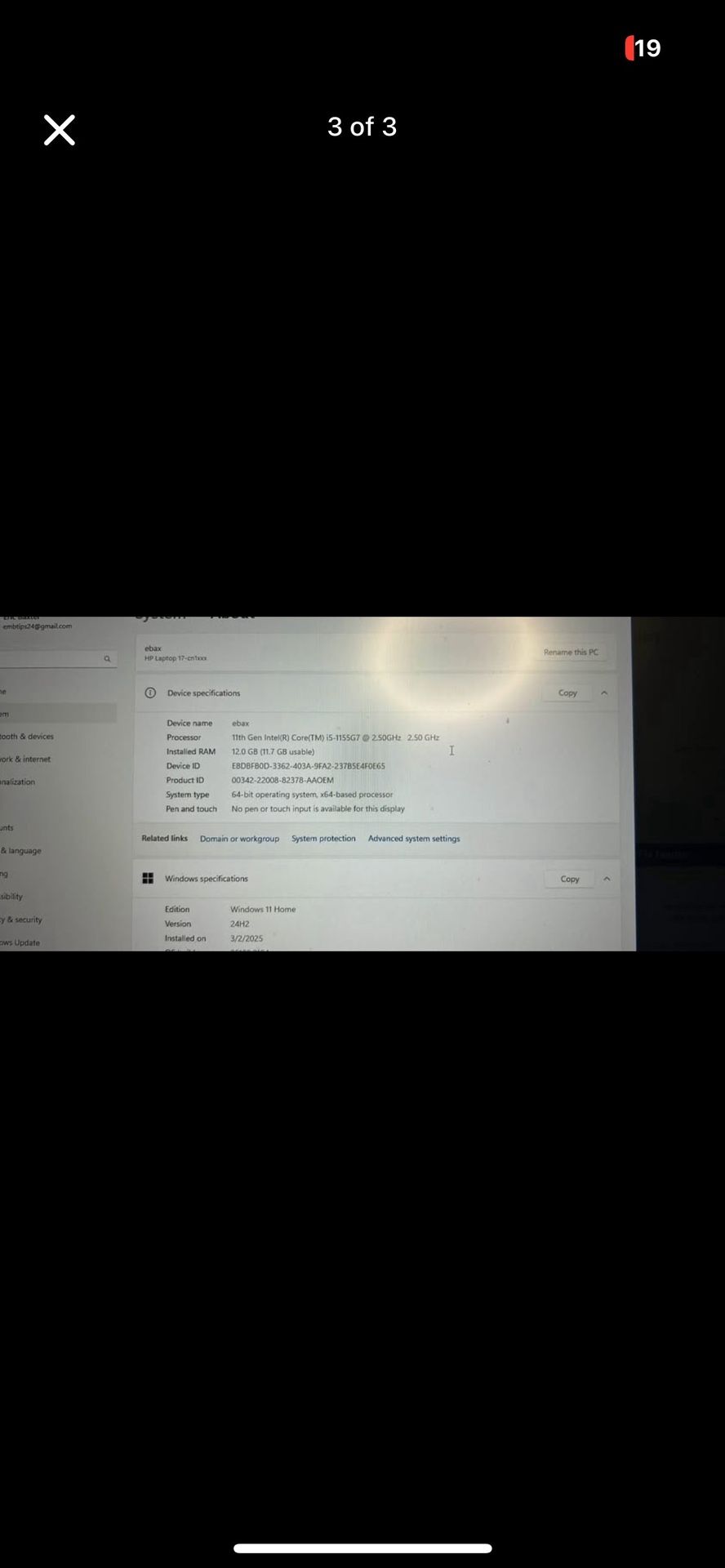 Hp 17 laptop 11th gen intel core 15 12 gb of ram, iris xe graphics