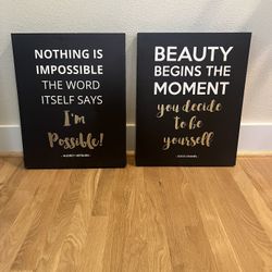 Inspirational Canvas  Prints (set of 2) 