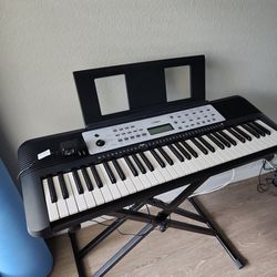 Yamaha 61 Keys Keyboard With Stand , Cover & Adapter