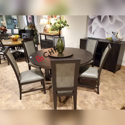 5 Pc Round Dining Table Set With 4  Chairs 