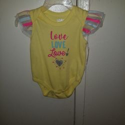 Baby Onesie Yellow Size 0-3 Months