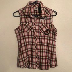 Harley Davidson Wildcat Plaid Top M