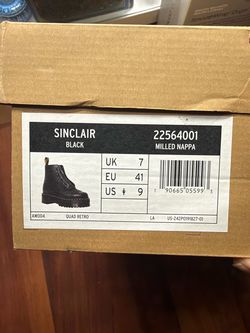 Dr. Martens Sinclair Black Milled Nappa Boots US 9