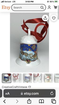Collectible Holiday Ornament Porcelain Weihnachts Glocke ‘78