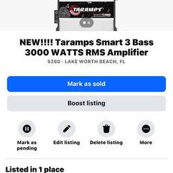 NEW!!!! Taramps Smart 3 Bass 3000 WATTS RMS Amplifier