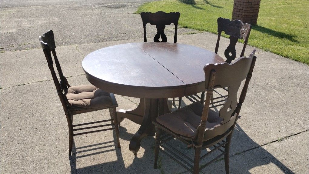 Table and four chairs
