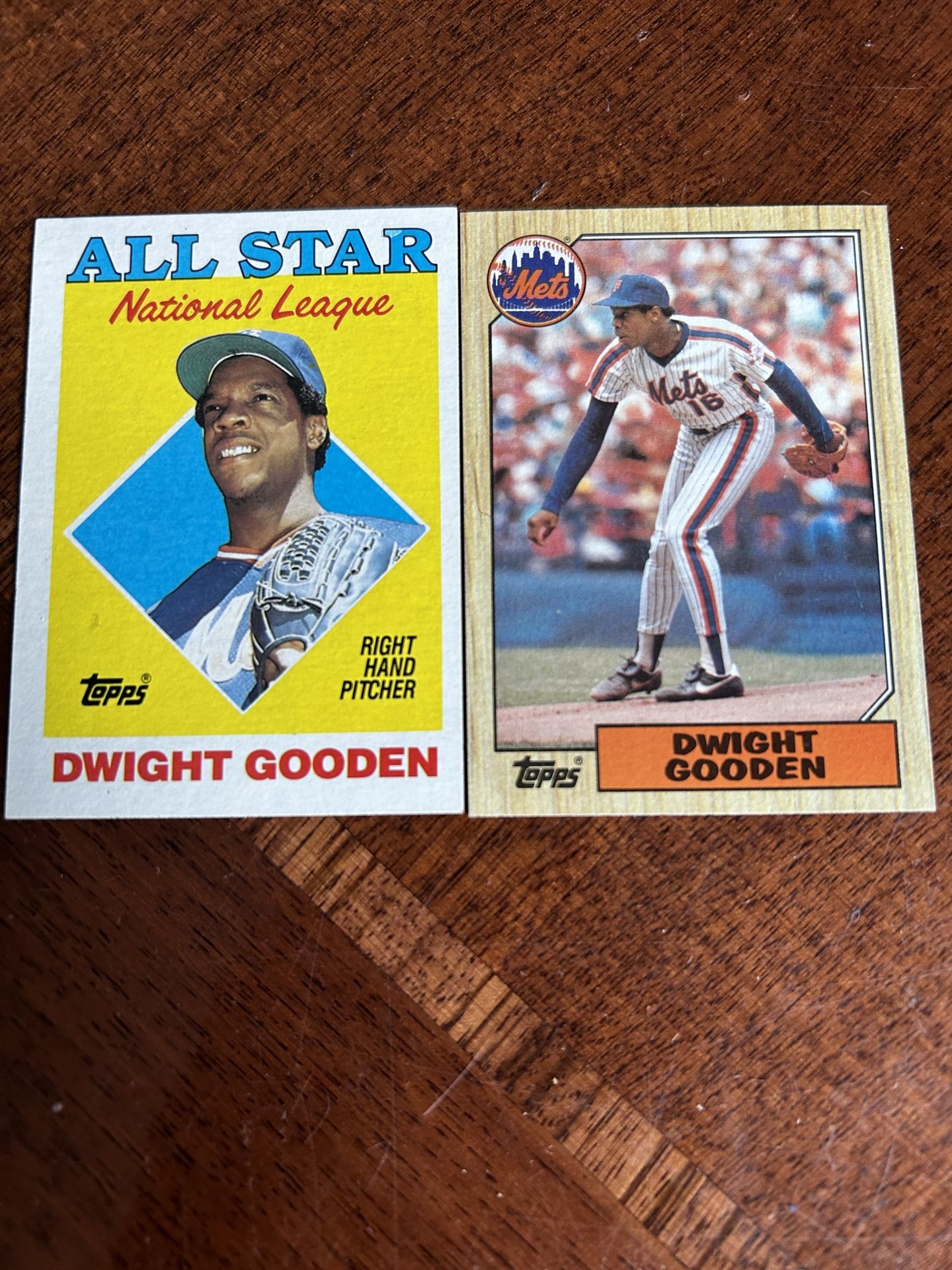 Dwight Gooden, New York Mets, pitcher baseball cards tops 1986 and 1987