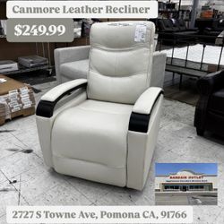Canmore Leather Recliner With Power Headrests 