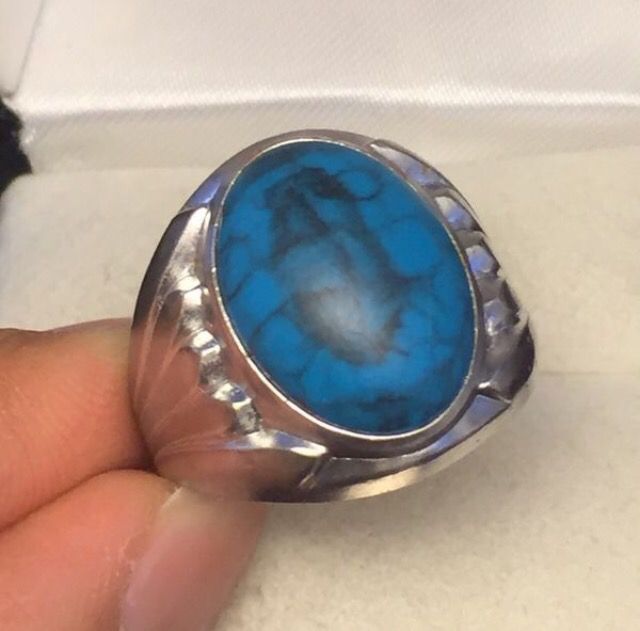 Silver Tone Fashion Turquoise Ring