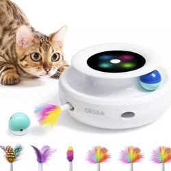 ORSDA 2in1 Interactive Toys for Indoor Cats, Timer Auto On/Off, Cat Toy Balls &