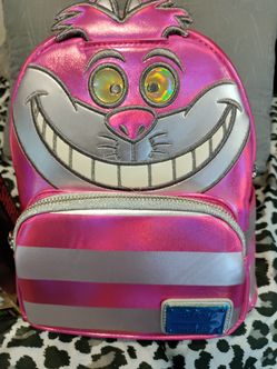 Loungefly Platinum Cheshire Cat Mini Backpack And Funko Pop Collectible Set