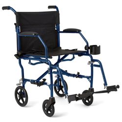 Medline Medical Transport Wheelchair Light Weight Leg Rest Wheel Chair 