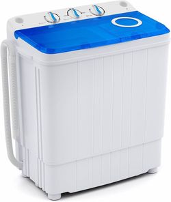 2333f $90  Portable Washing Machine, 17.6lbs Compact Washer Spinner Combo with Pump Drain, Twin Tub 11lbs Wash & 6.6lbs Spin, Lavadoras Portatiles for