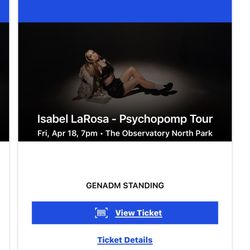 Isabel La Rosa Concert Tickets 
