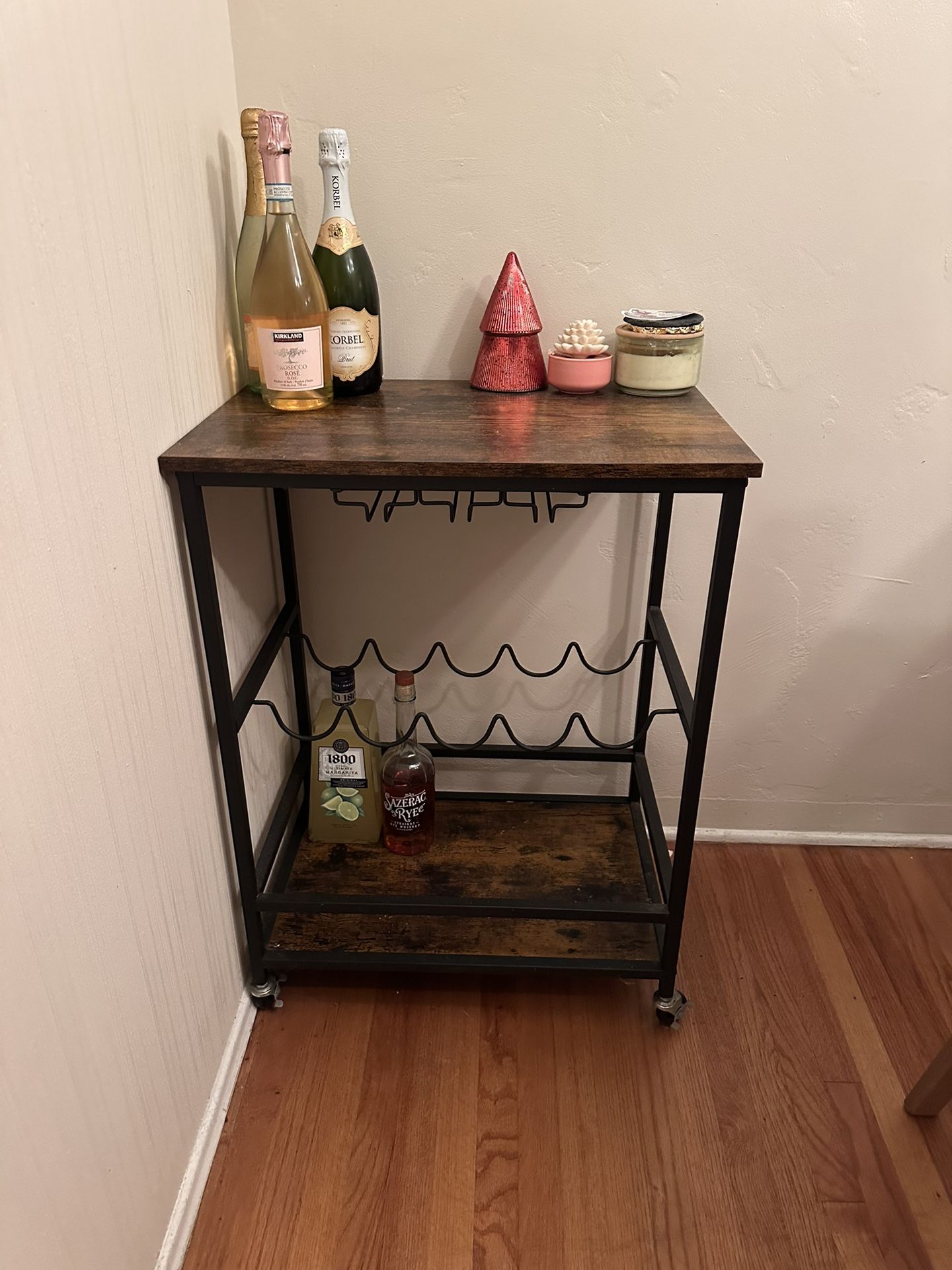 Dark Wood Bar Cart