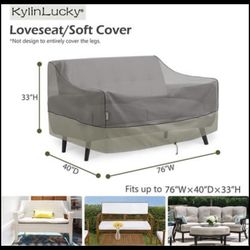 Outdoor Furniture Covers Waterproof, 2-Seater Deep Seat Patio Sofa Covers