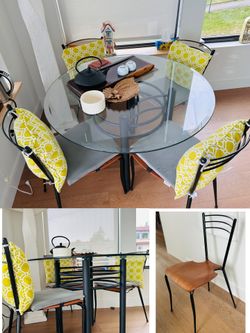 Glass Table And Four Chairs