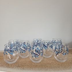 Blue and clear acrylic wine tumblers