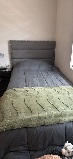 Twin-size bed with mattress