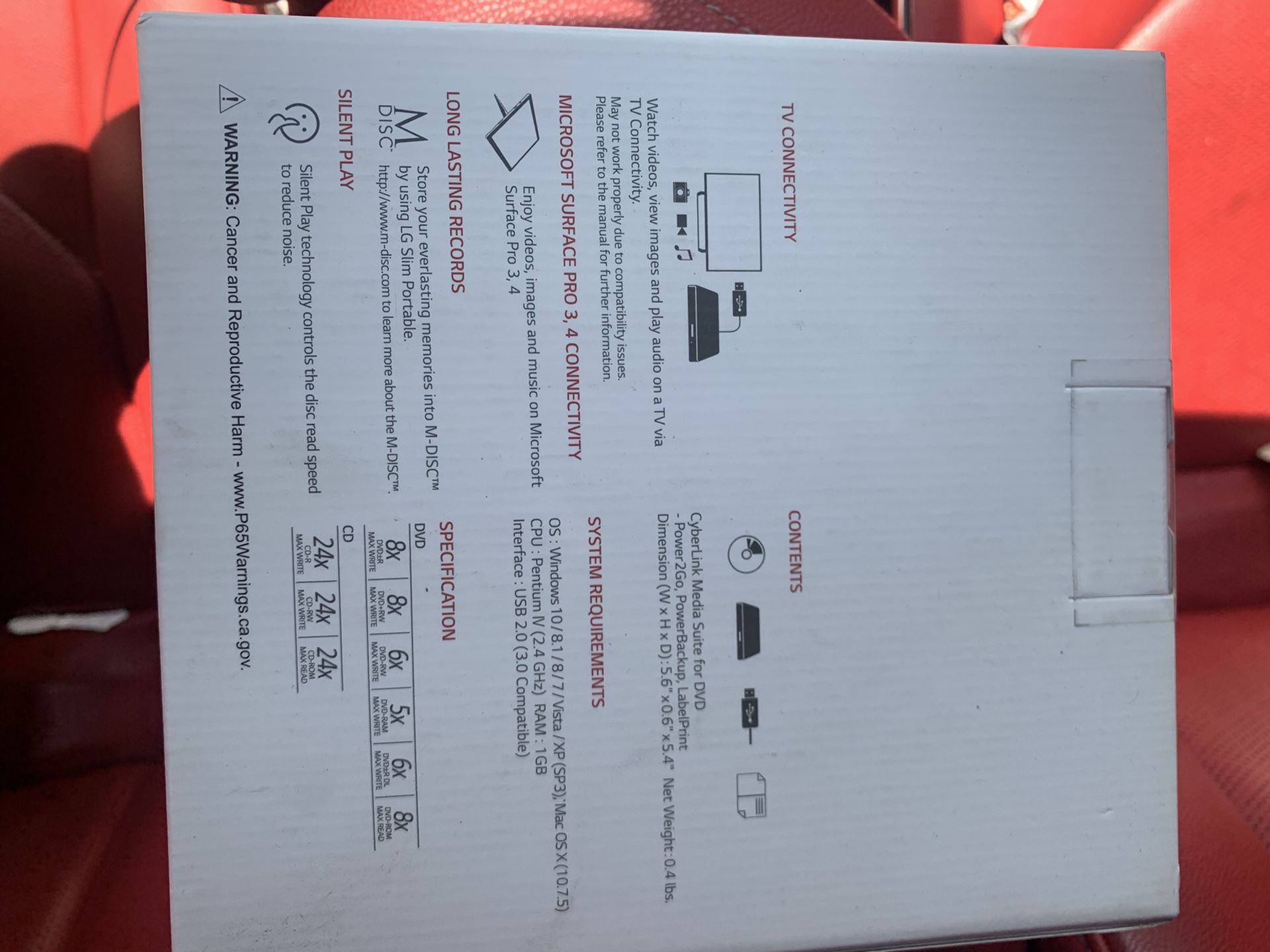 Lg portable dvd writer