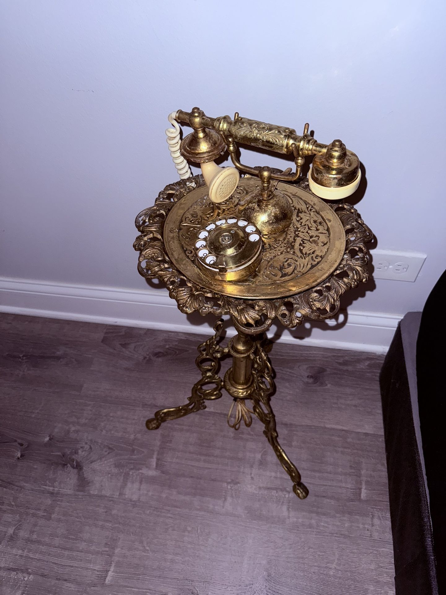 Vintage Brass Rotary Telephone