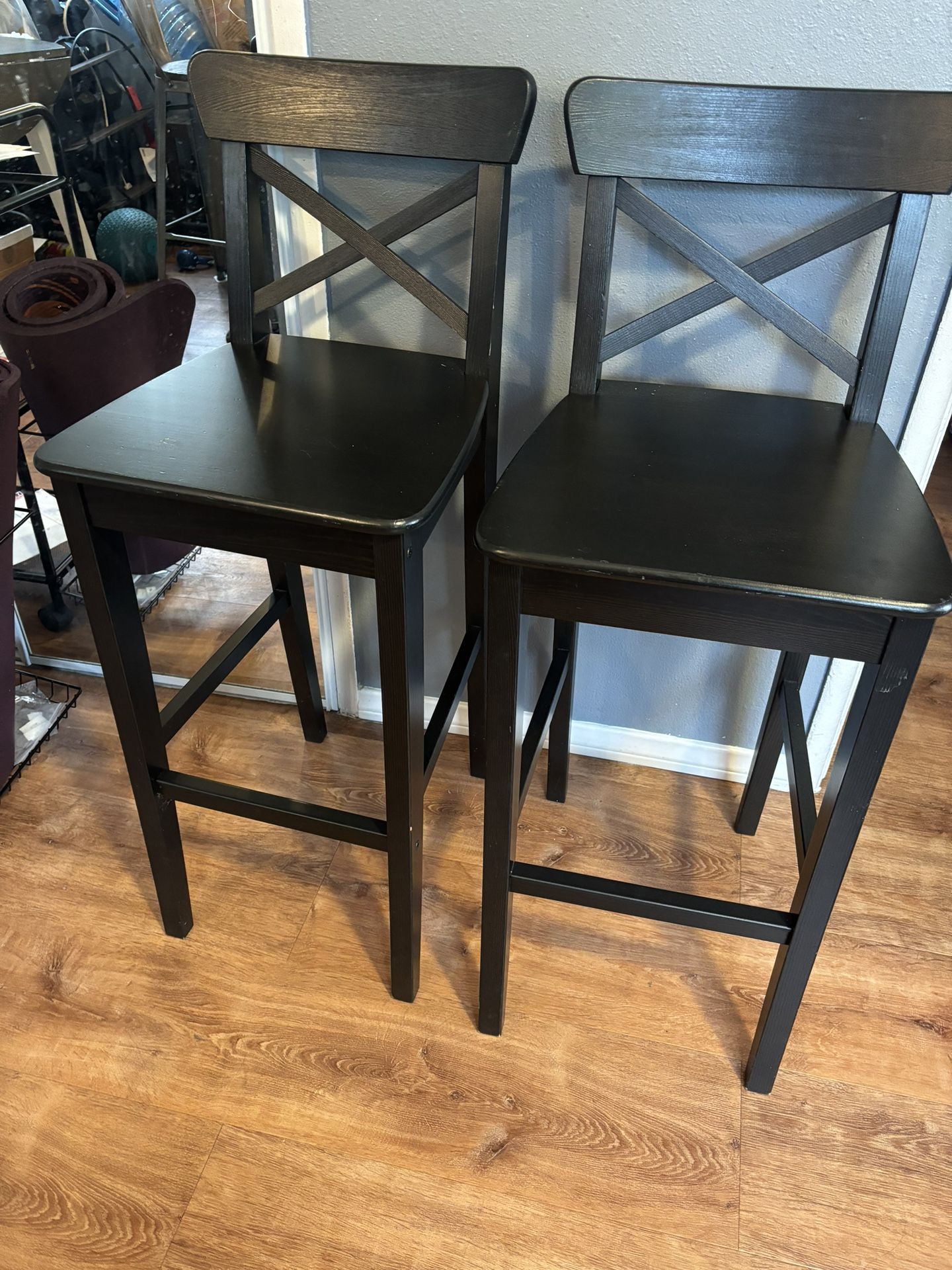 2 Bar Stools, IKEA, Black, $20 for both Chairs
