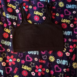 Y2K black crop top