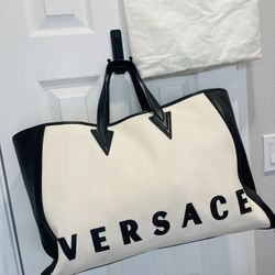 Versace Men’s Unisex Cabas Logo Tote w/ Receipt!