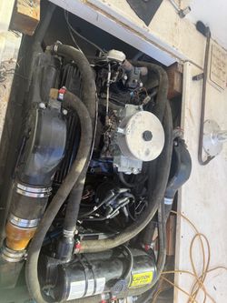 Inboard Marine Engine with Exhaust System and outdrive