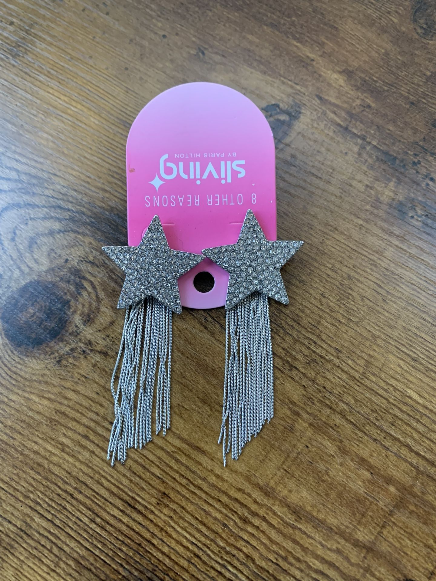 Silver Star Earrings By Paris Hilton