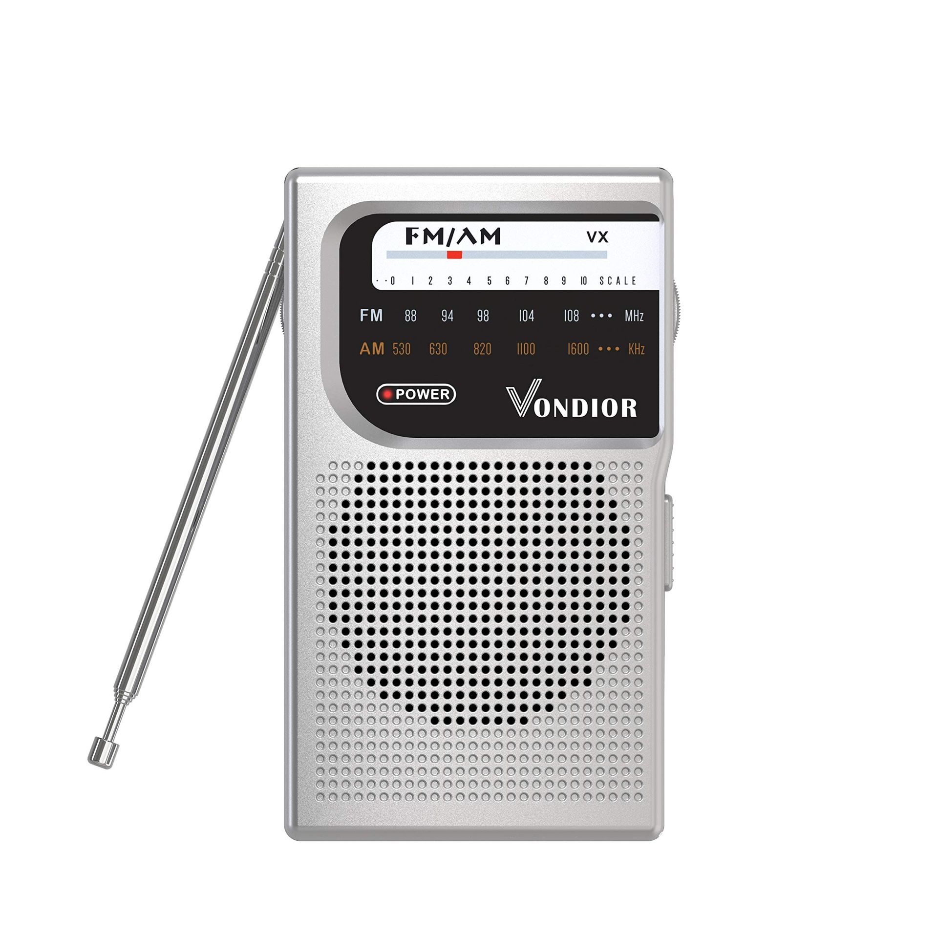 AM/FM Portable Radio, Weather Radio, AA Battery-Operated AM/FM Radio with Longest